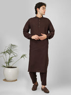 coffee brown color kameez shalwaar for men 