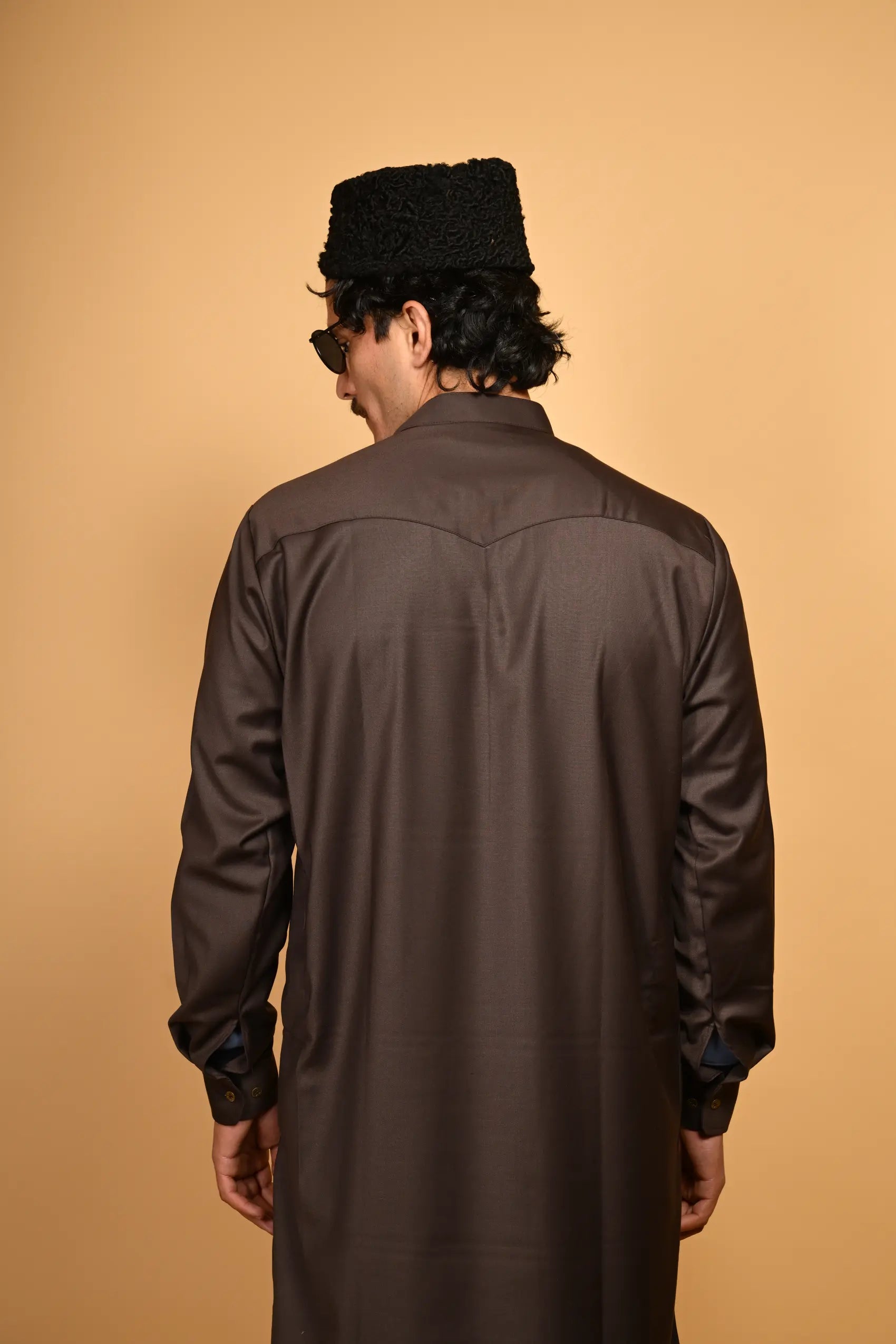 coffeee brown pre winter tamtadu kameez shalwar for men 