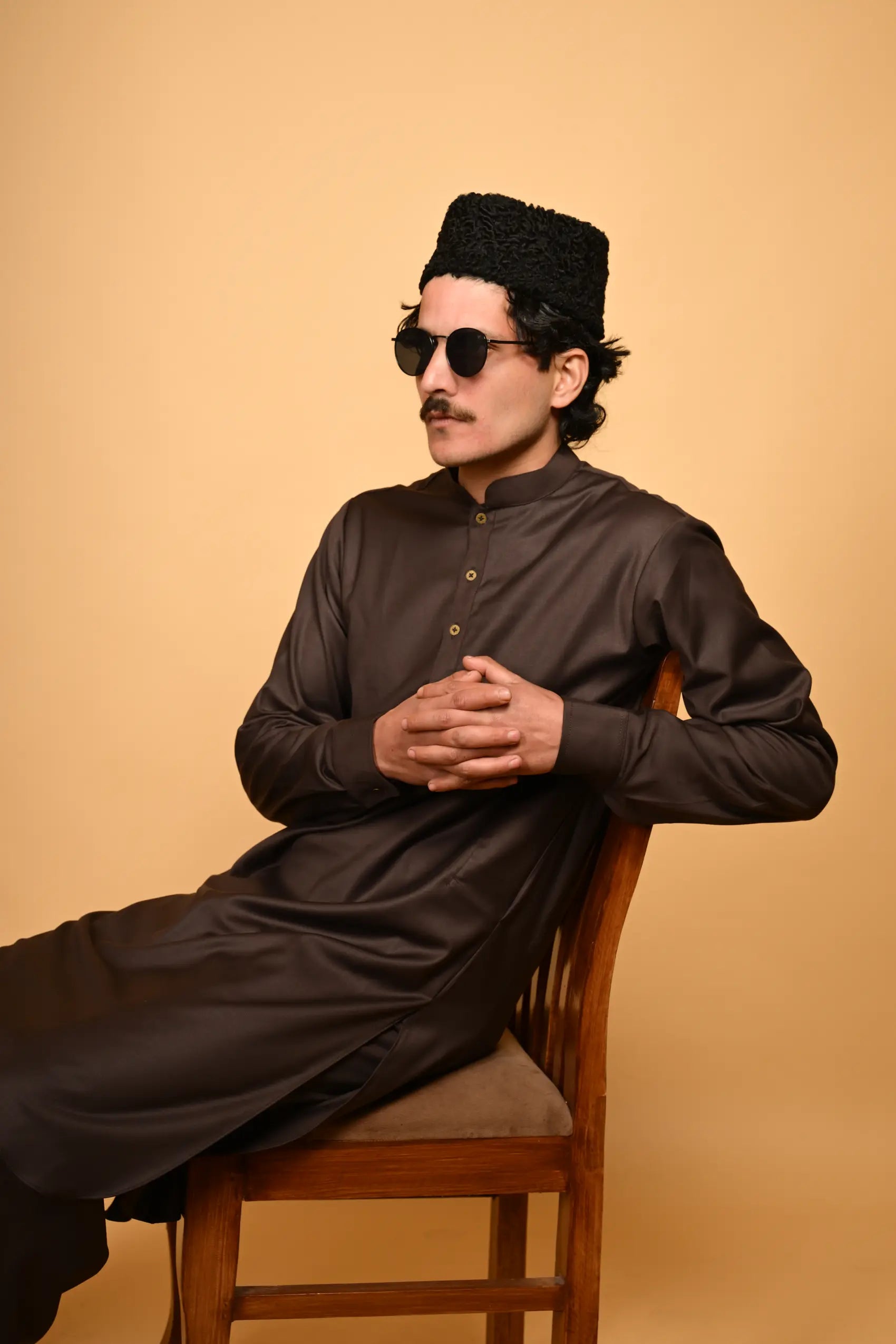 coffeee brown pre winter tamtadu kameez shalwar for men 