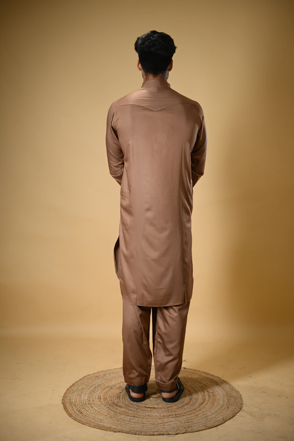 Copper Brown Luma Shirt Collar Kameez Shalwar