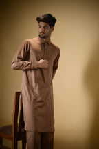 Copper Brown Luma Shirt Collar Kameez Shalwar