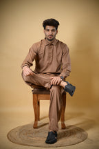 Copper Brown Luma Shirt Collar Kameez Shalwar