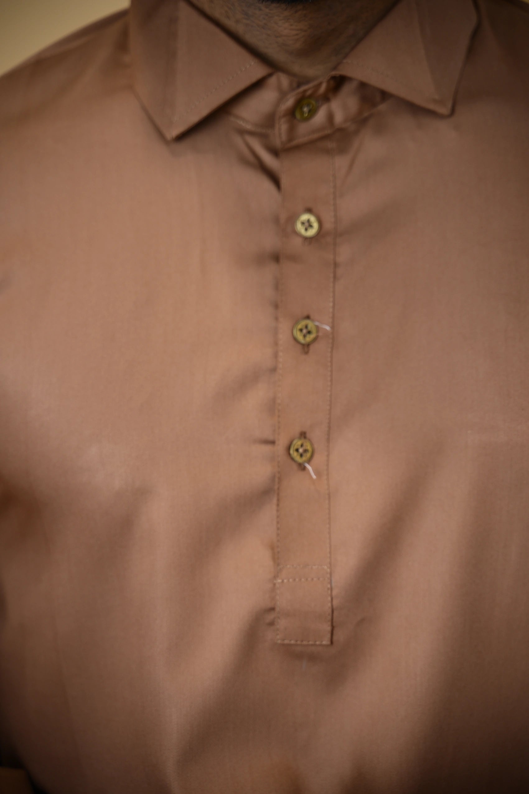 Copper Brown Luma Shirt Collar Kameez Shalwar