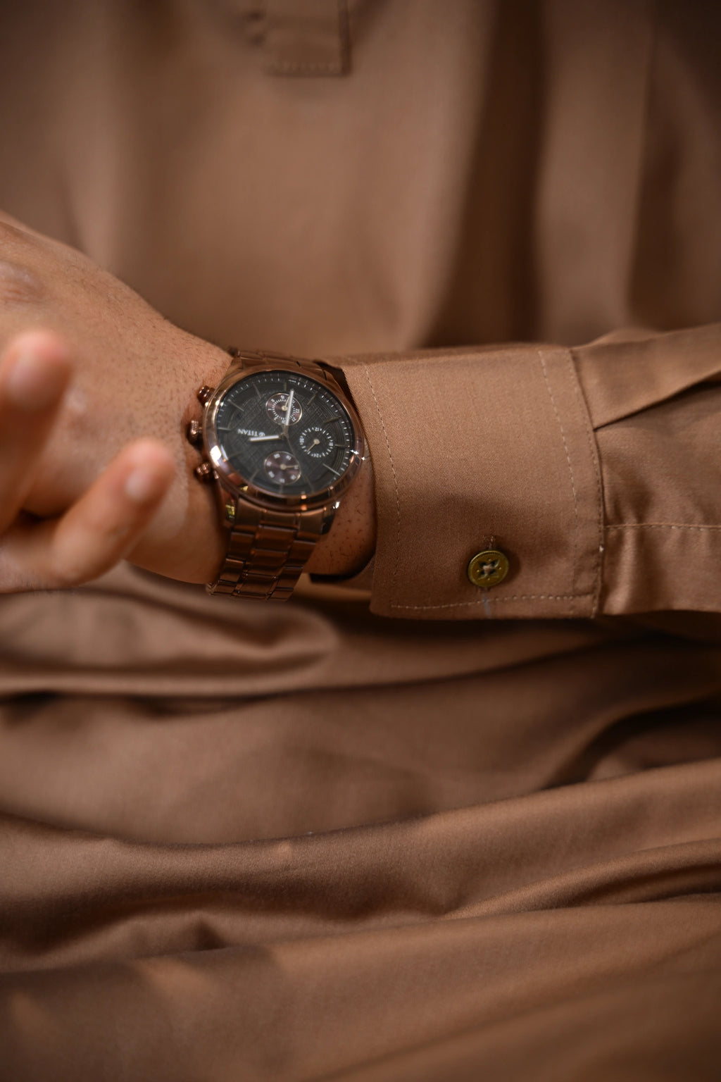 Copper Brown Luma Shirt Collar Kameez Shalwar