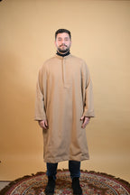 baraqah creme herringbone winter pheran for men 