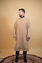 baraqah creme herringbone winter pheran for men 