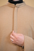 baraqah creme herringbone winter pheran for men 