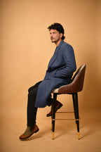 baraqah navy blue winter overcoat for men