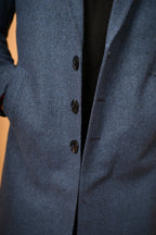 baraqah navy blue winter overcoat for men
