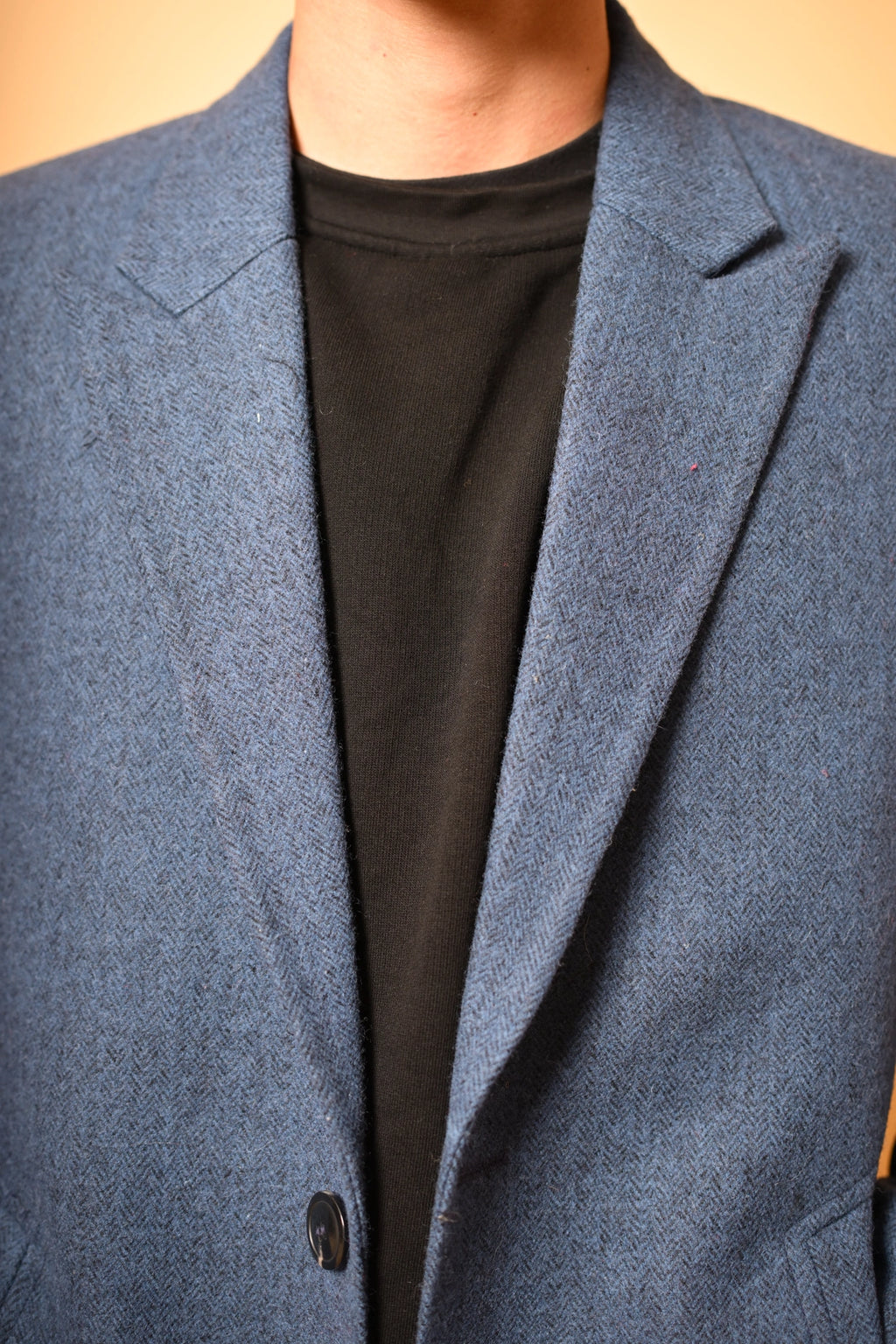 baraqah navy blue winter overcoat for men