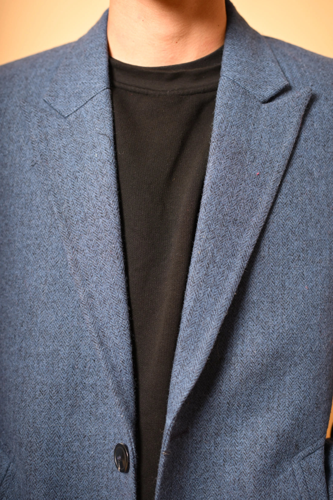 baraqah navy blue winter overcoat for men