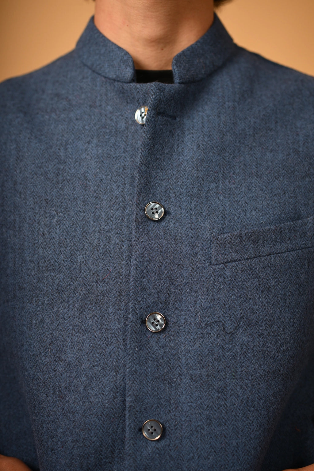 Deep Navy Blue Woollen Waistcoat for men 
