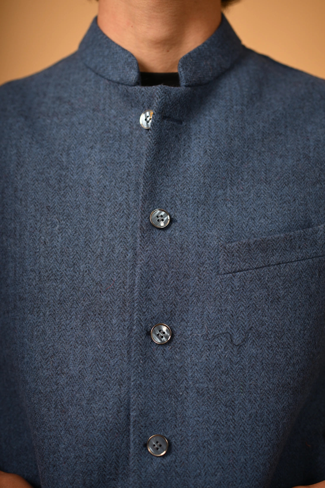 Deep Navy Blue Woollen Waistcoat for men 
