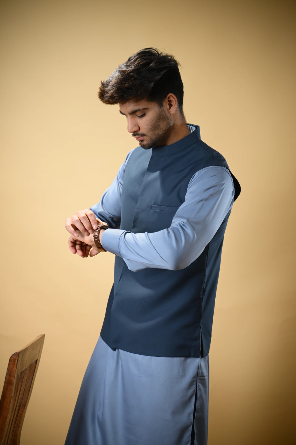 Dark Blue Bandgala Waistcoat