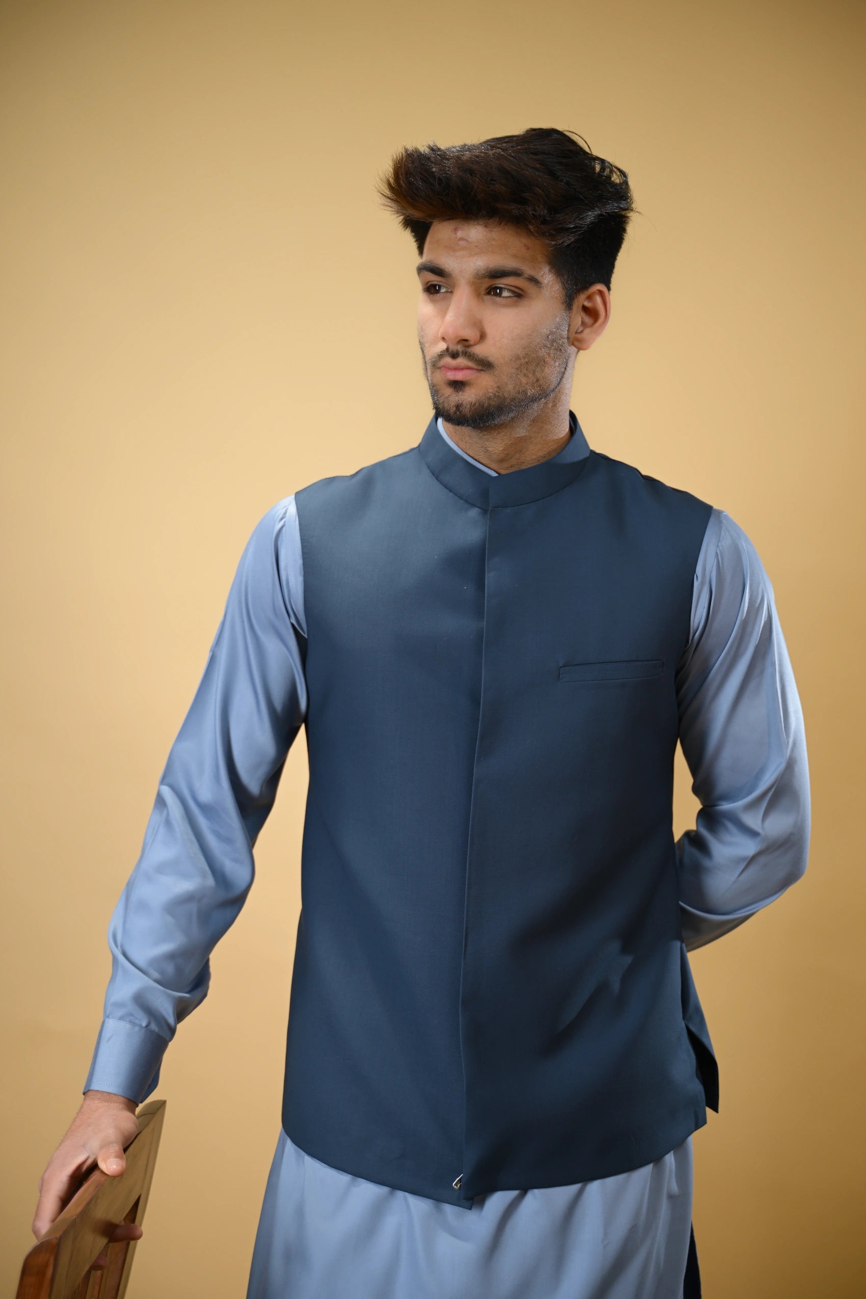 Dark Blue Bandgala Waistcoat