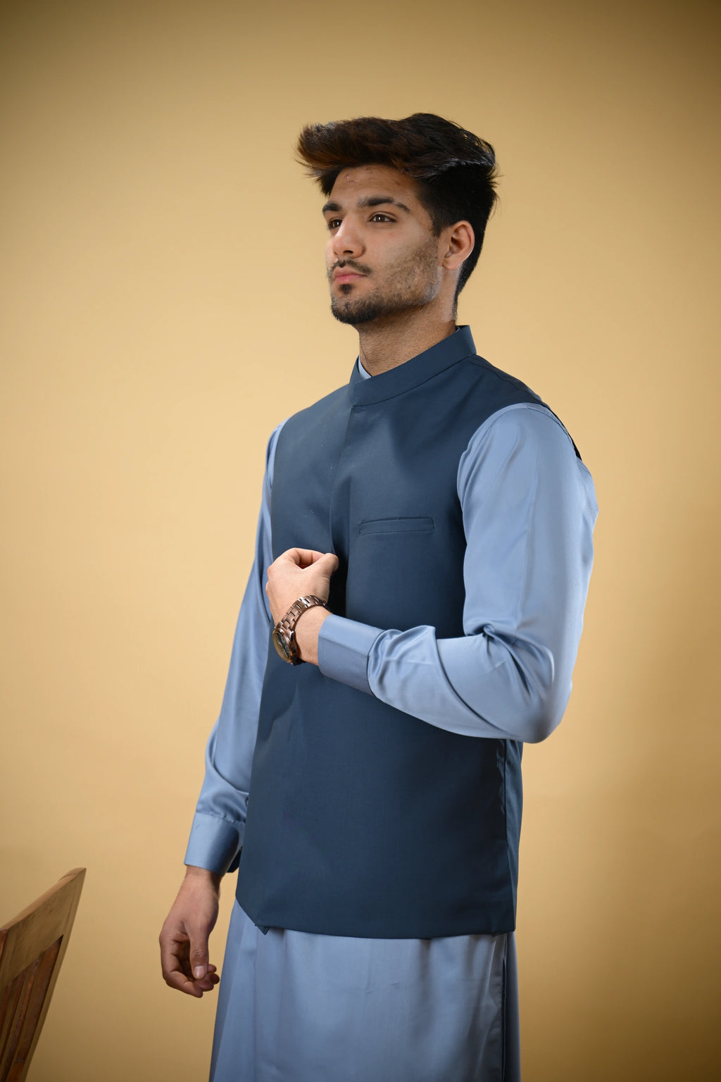 Dark Blue Bandgala Waistcoat