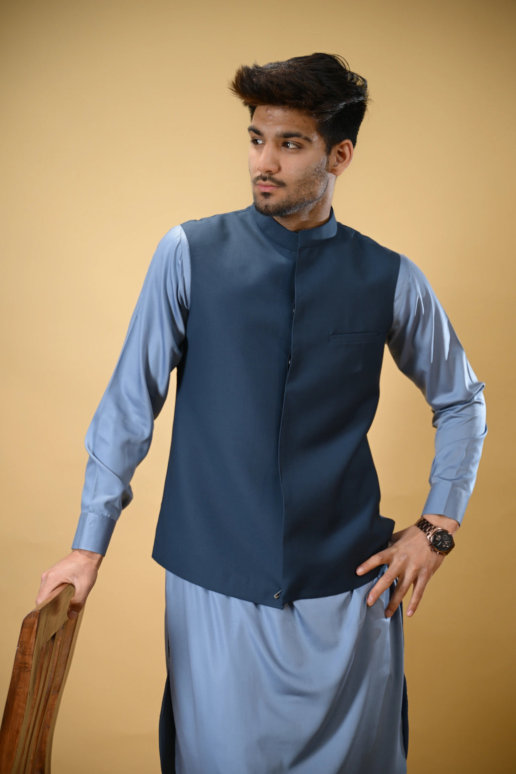 Dark Blue Bandgala Waistcoat
