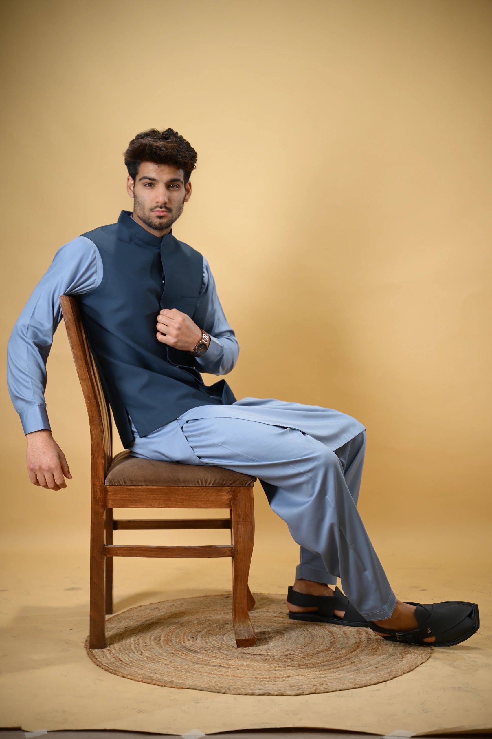 Dark Blue Bandgala Waistcoat