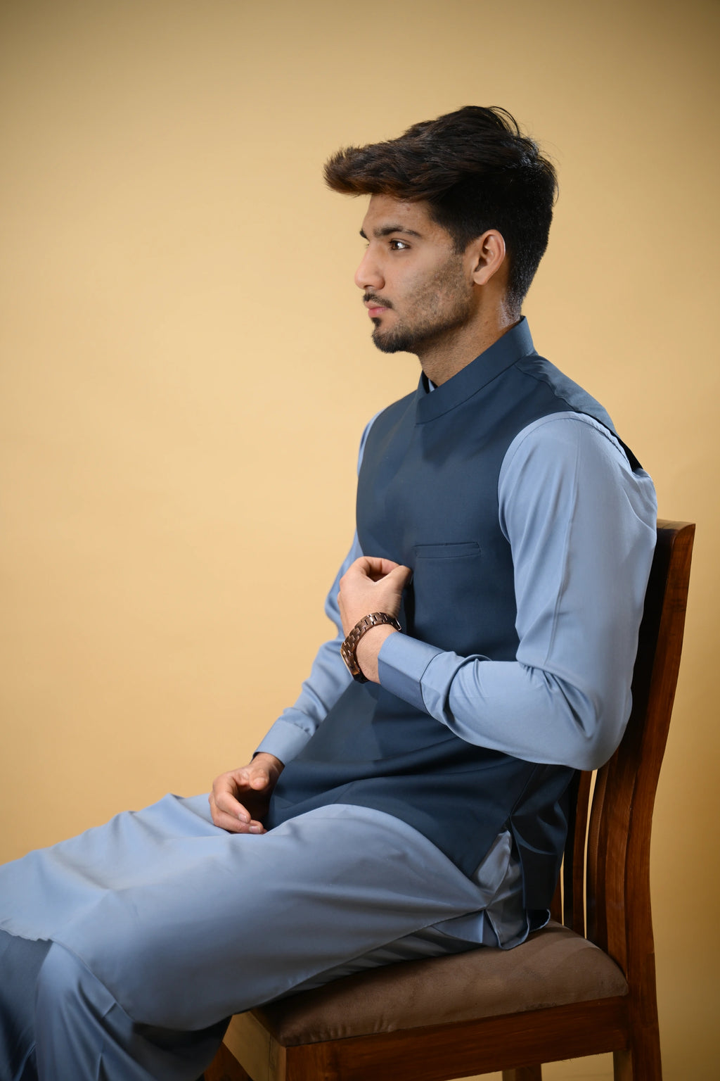 Dark Blue Bandgala Waistcoat