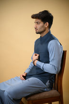 Dark Blue Bandgala Waistcoat