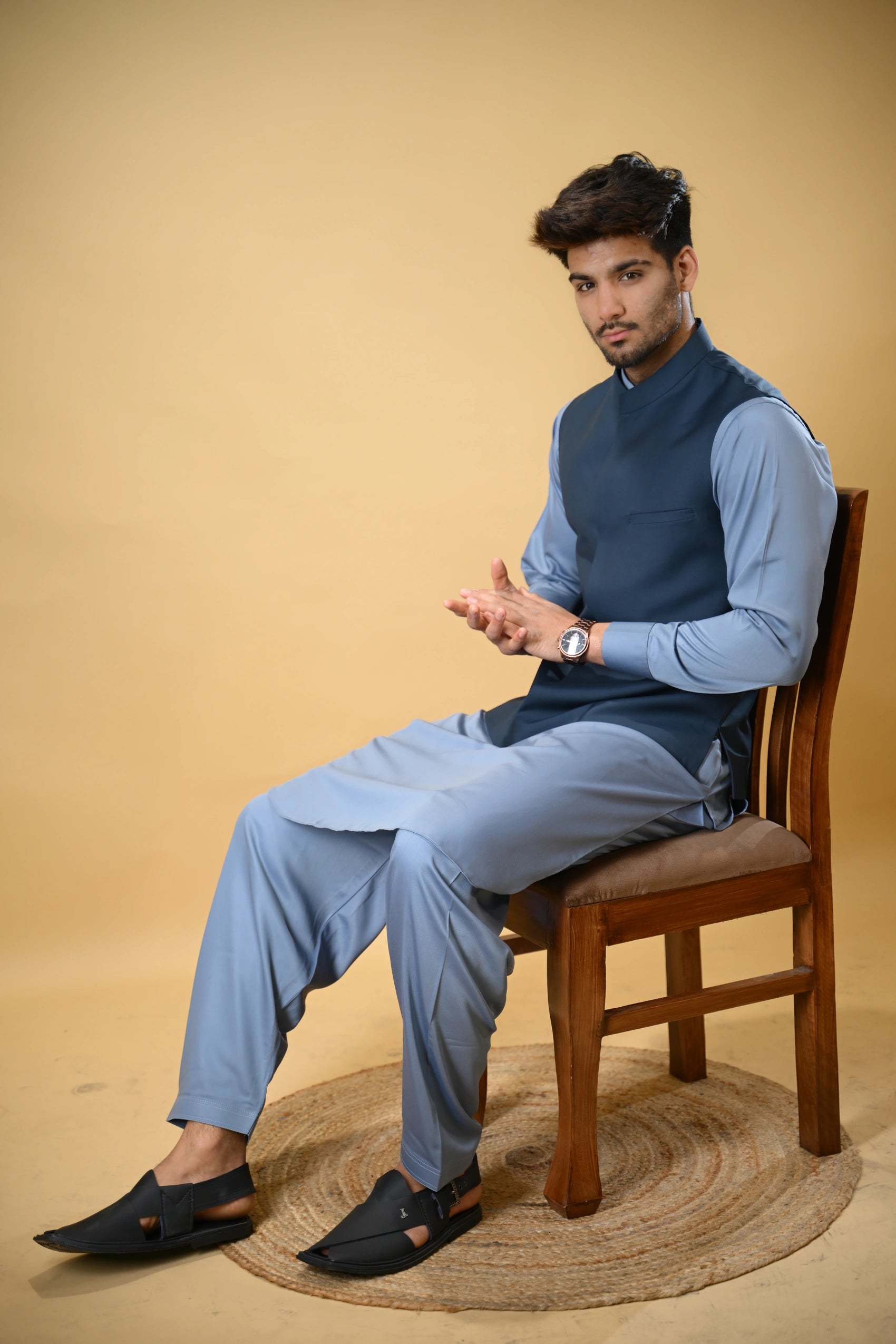 Dark Blue Bandgala Waistcoat
