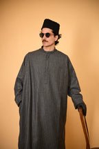 baraqah dark grey winter kashmiri traditional pheran for men 