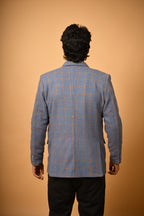 dusty blue winter blazer for men