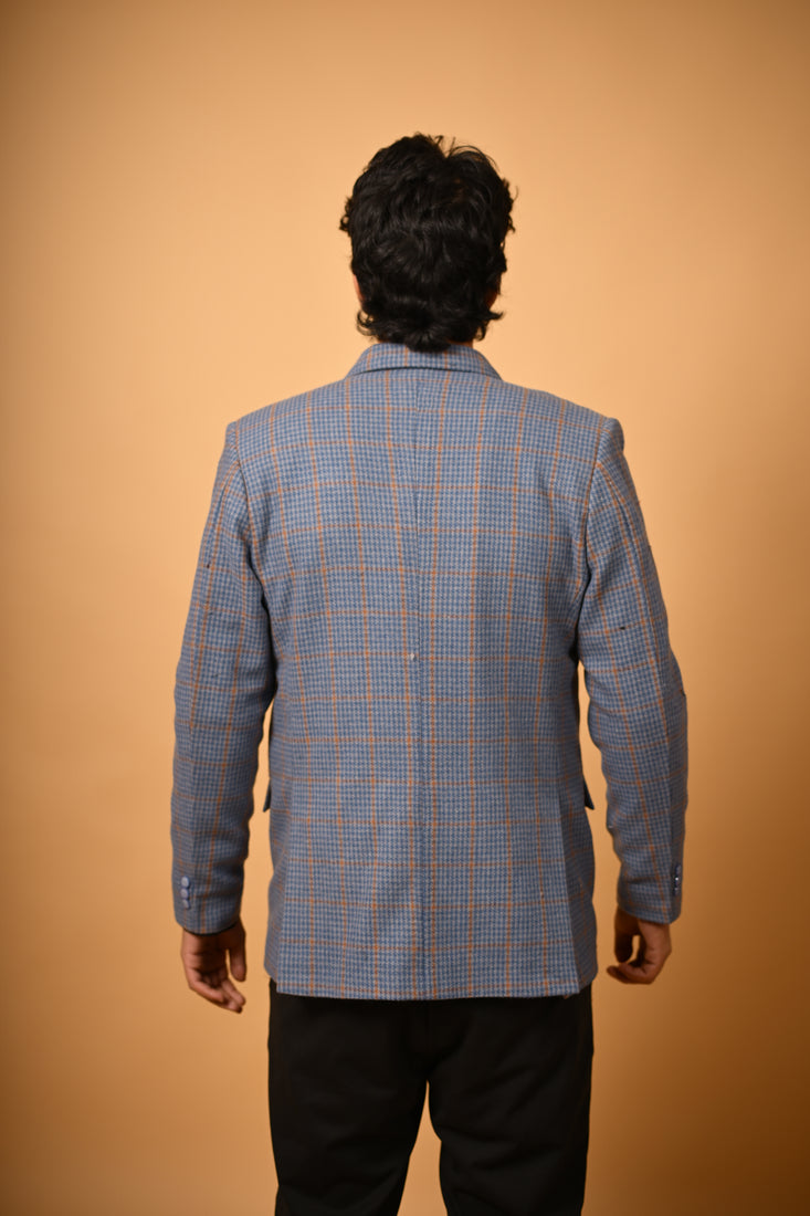 dusty blue winter blazer for men