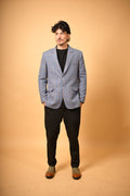 dusty blue winter blazer for men