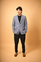 dusty blue winter blazer for men