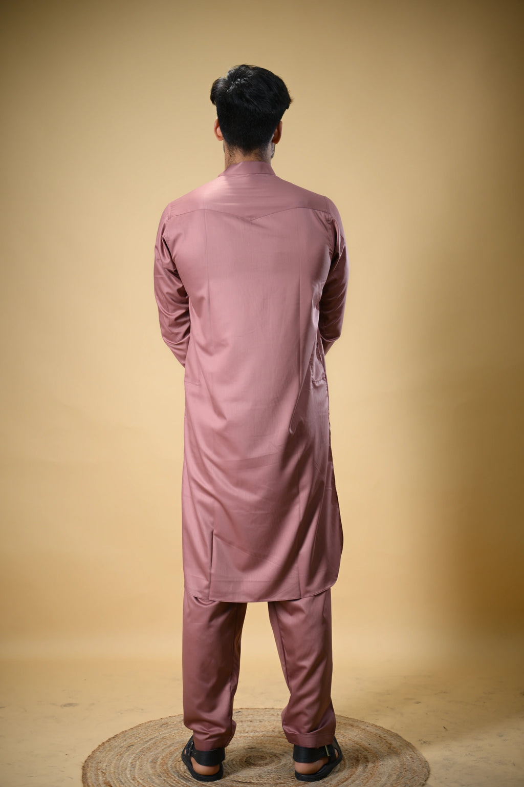 Dusty Rose Luma Mandarin Collar Kameez Shalwar