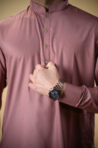 Dusty Rose Luma Mandarin Collar Kameez Shalwar