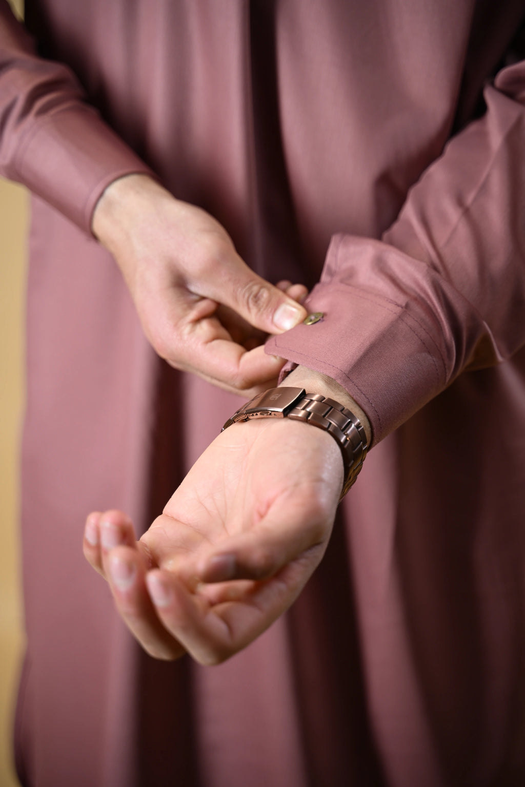 Dusty Rose Luma Mandarin Collar Kameez Shalwar