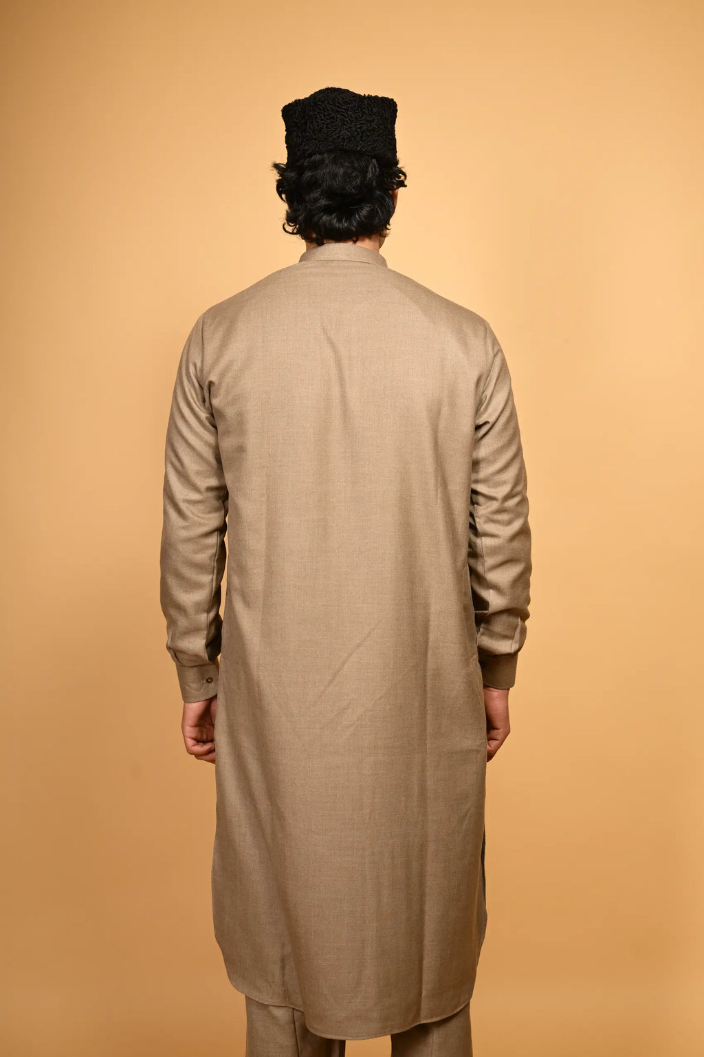 fawn  jackan winter kameez shalwaar for men