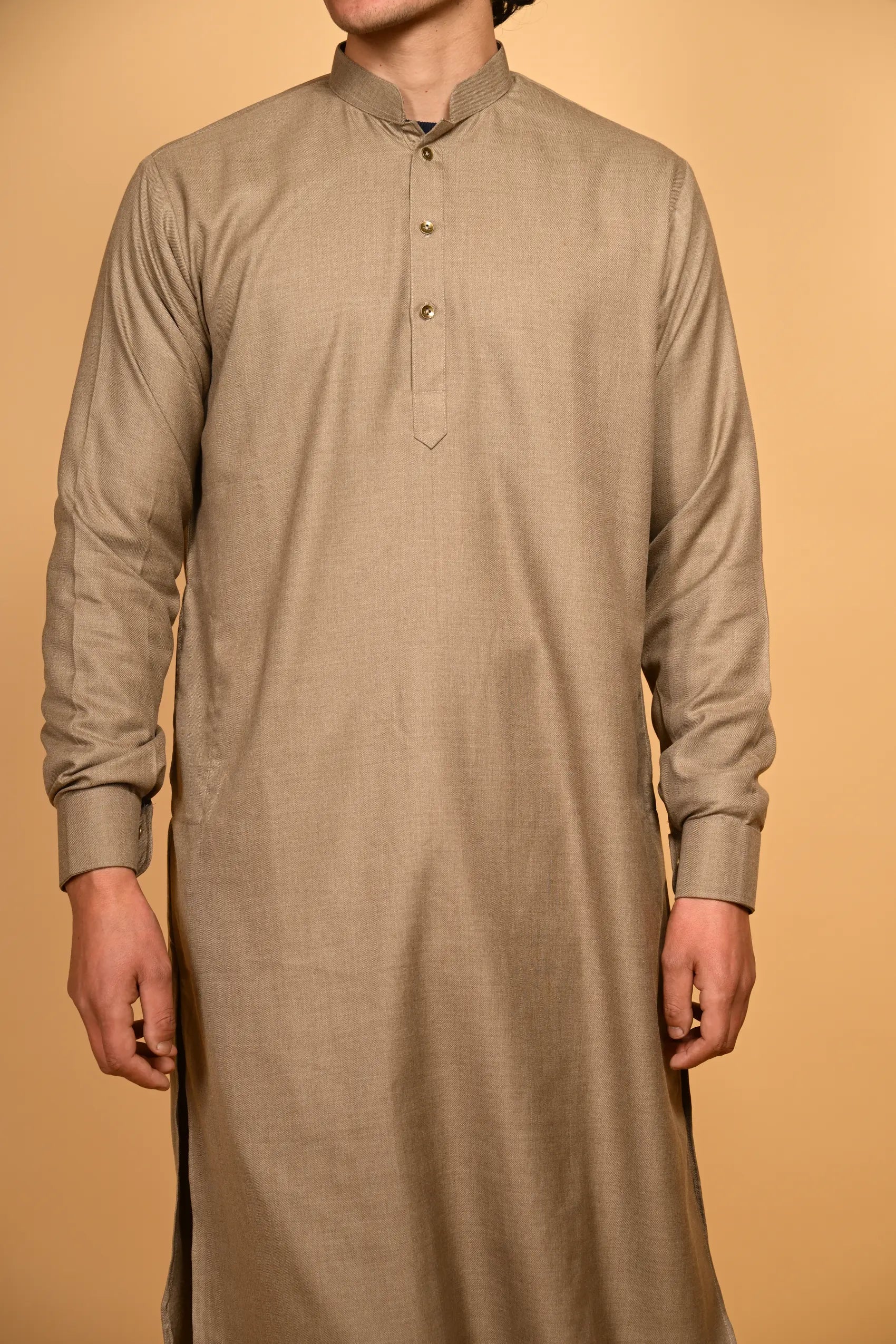 fawn  jackan winter kameez shalwaar for men