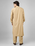 flax cream kameez shalwaar for men