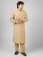 flax cream kameez shalwaar for men