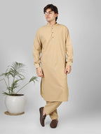 flax cream kameez shalwaar for men