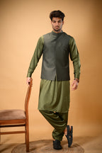 Forest Green Bandgala Waistcoat
