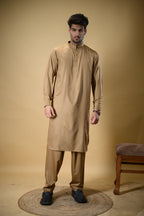 Golden Luma Mandarin Collar Kameez Shalwar