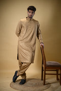 Golden Luma Mandarin Collar Kameez Shalwar
