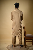 Golden Luma Mandarin Collar Kameez Shalwar