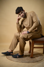 Golden Luma Mandarin Collar Kameez Shalwar