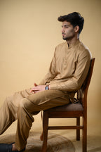 Golden Luma Mandarin Collar Kameez Shalwar