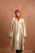 baraqah female golden silk kashmiri traditional pheran for women