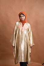 baraqah female golden silk kashmiri traditional pheran for women