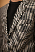 grey black mini houndstooth winter blazer for men