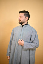 baraqah grey dotted winter pheran for men 