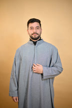 baraqah grey dotted winter pheran for men 