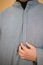 baraqah grey dotted winter pheran for men 